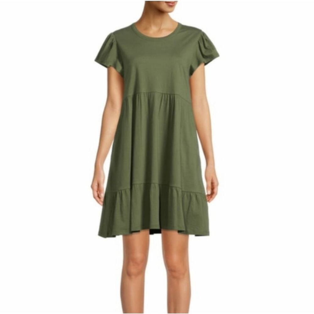 J.Crew Tiered dress in broken-in jersey #AX974 Size Small